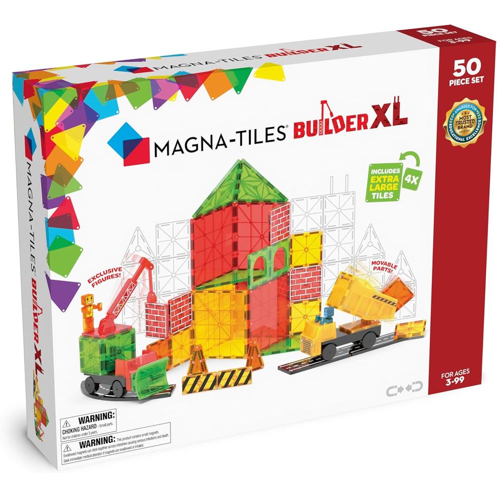 MAGNA-TILES - BUILDER XL 50-PIEZAS SET DE CONSTRUCCIÓN MAGNÉTICO - 1