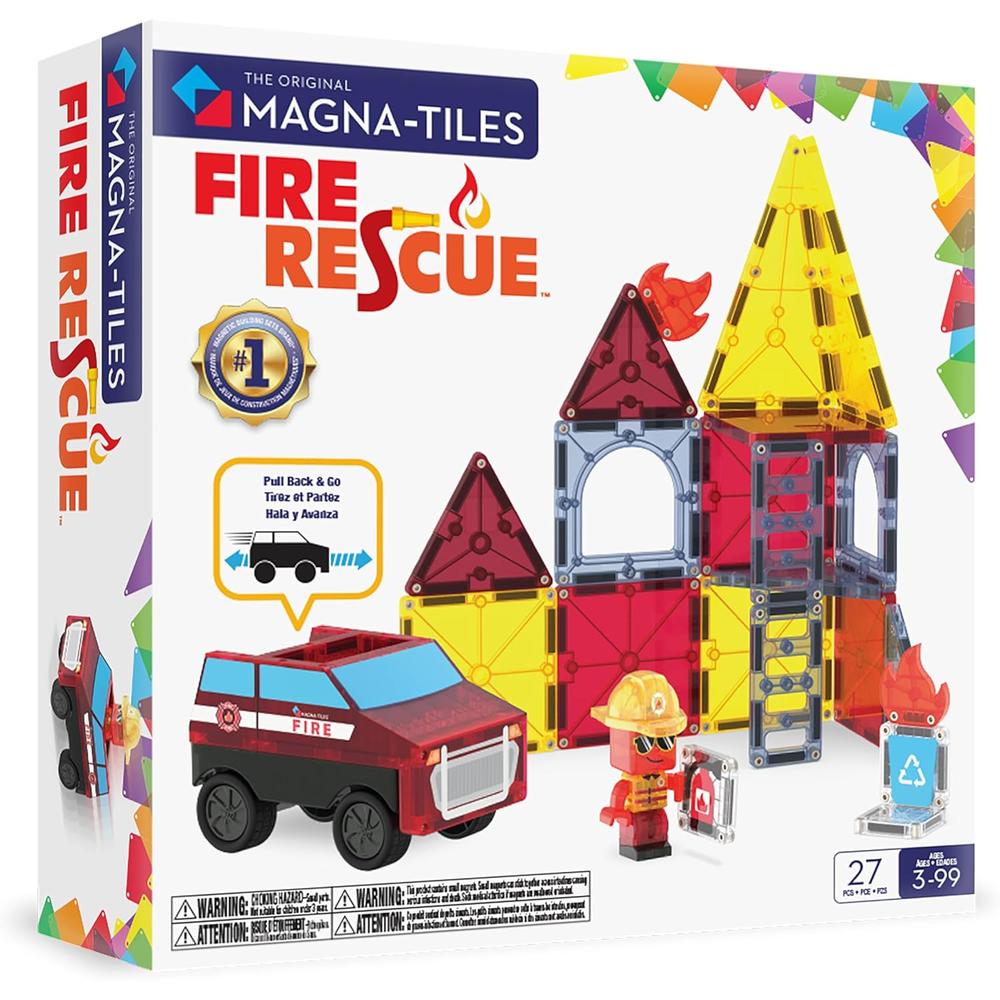 MAGNA-TILES - FIRE RESCUE 27-PIEZAS SET DE CONSTRUCCIÓN MAGNÉTICO - 1