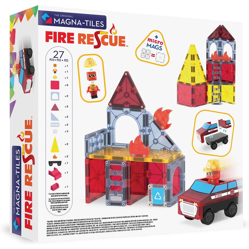 MAGNA-TILES - FIRE RESCUE 27-PIEZAS SET DE CONSTRUCCIÓN MAGNÉTICO - 2