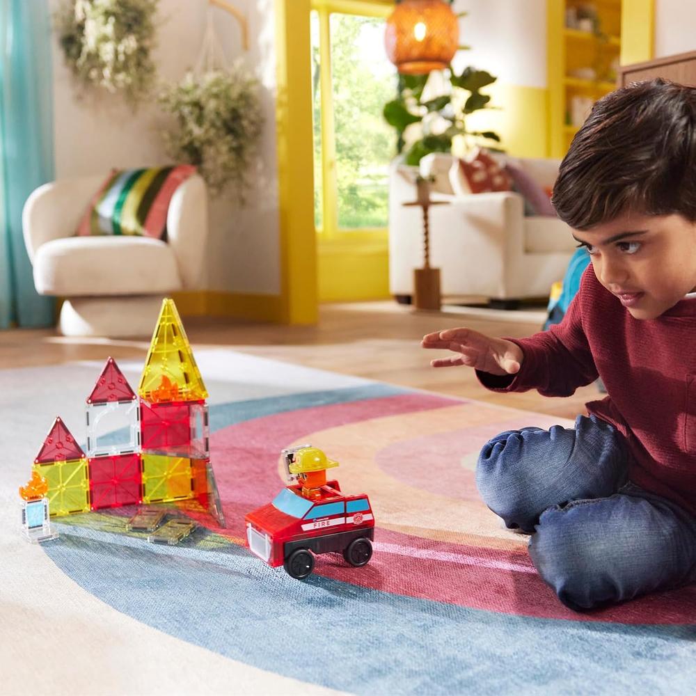 MAGNA-TILES - FIRE RESCUE 27-PIEZAS SET DE CONSTRUCCIÓN MAGNÉTICO - 3