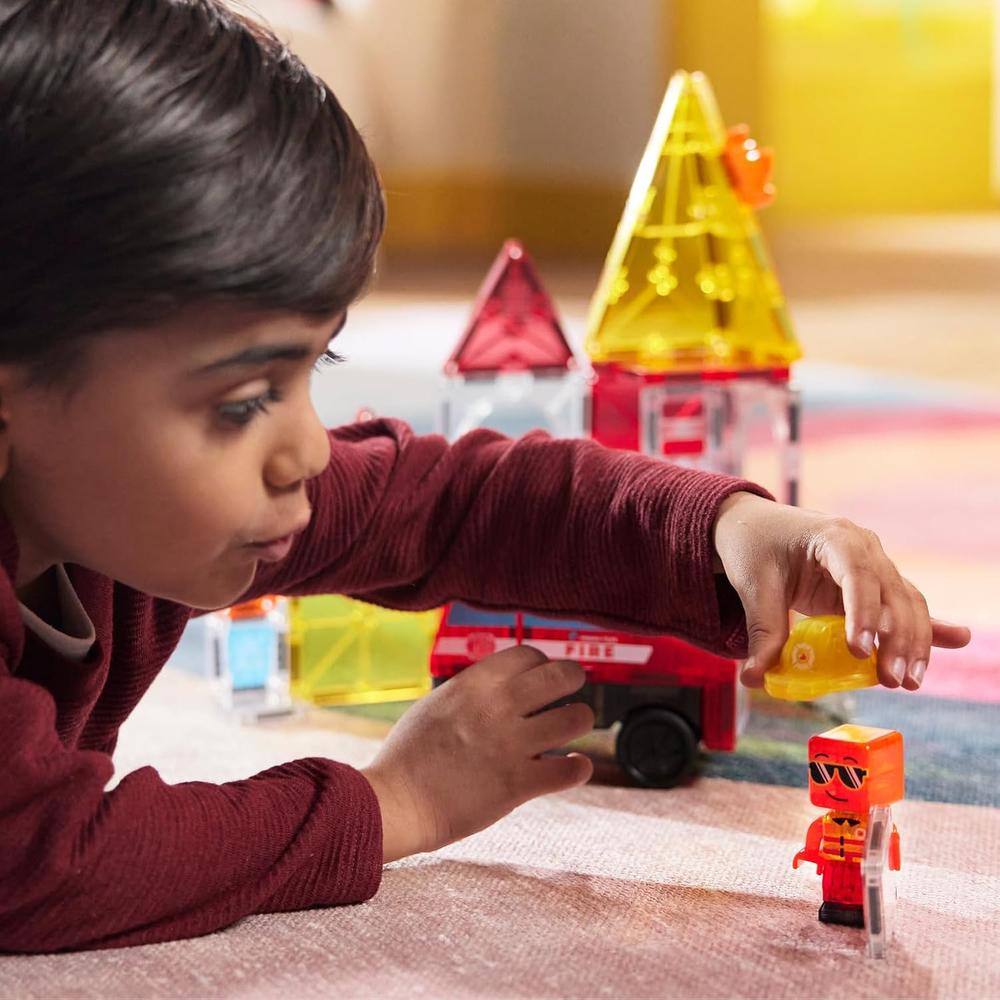 MAGNA-TILES - FIRE RESCUE 27-PIEZAS SET DE CONSTRUCCIÓN MAGNÉTICO - 4