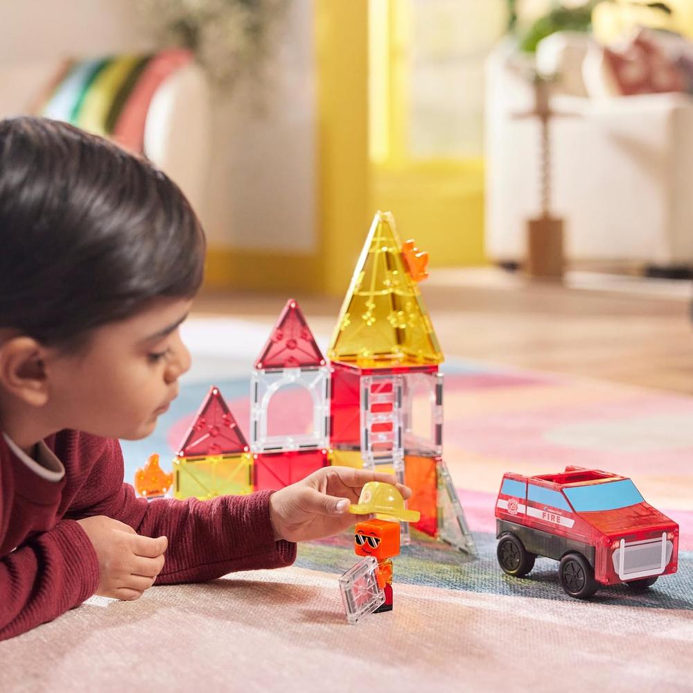 MAGNA-TILES - FIRE RESCUE 27-PIEZAS SET DE CONSTRUCCIÓN MAGNÉTICO - 5