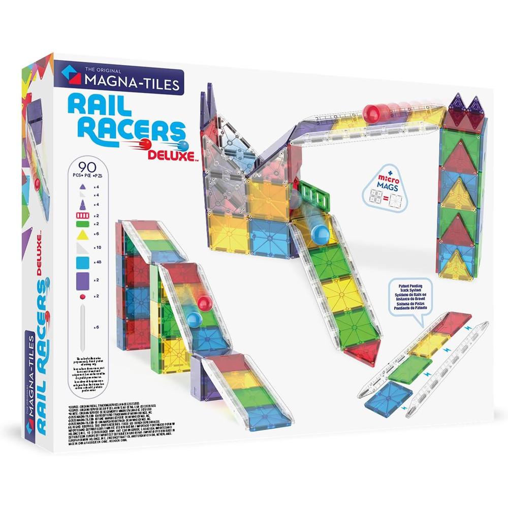 MAGNA-TILES - RAIL RACERS DELUXE 90-PIEZAS SET DE CONSTRUCCIÓN MAGNÉTICO - 2