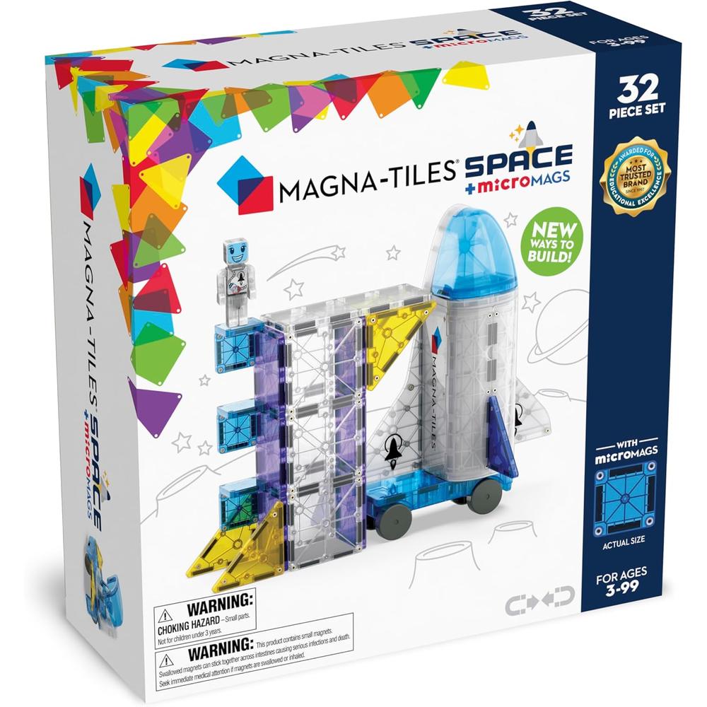 MAGNA-TILES - SPACE 32-PIEZAS SET DE CONSTRUCCIÓN MAGNÉTICO - 1