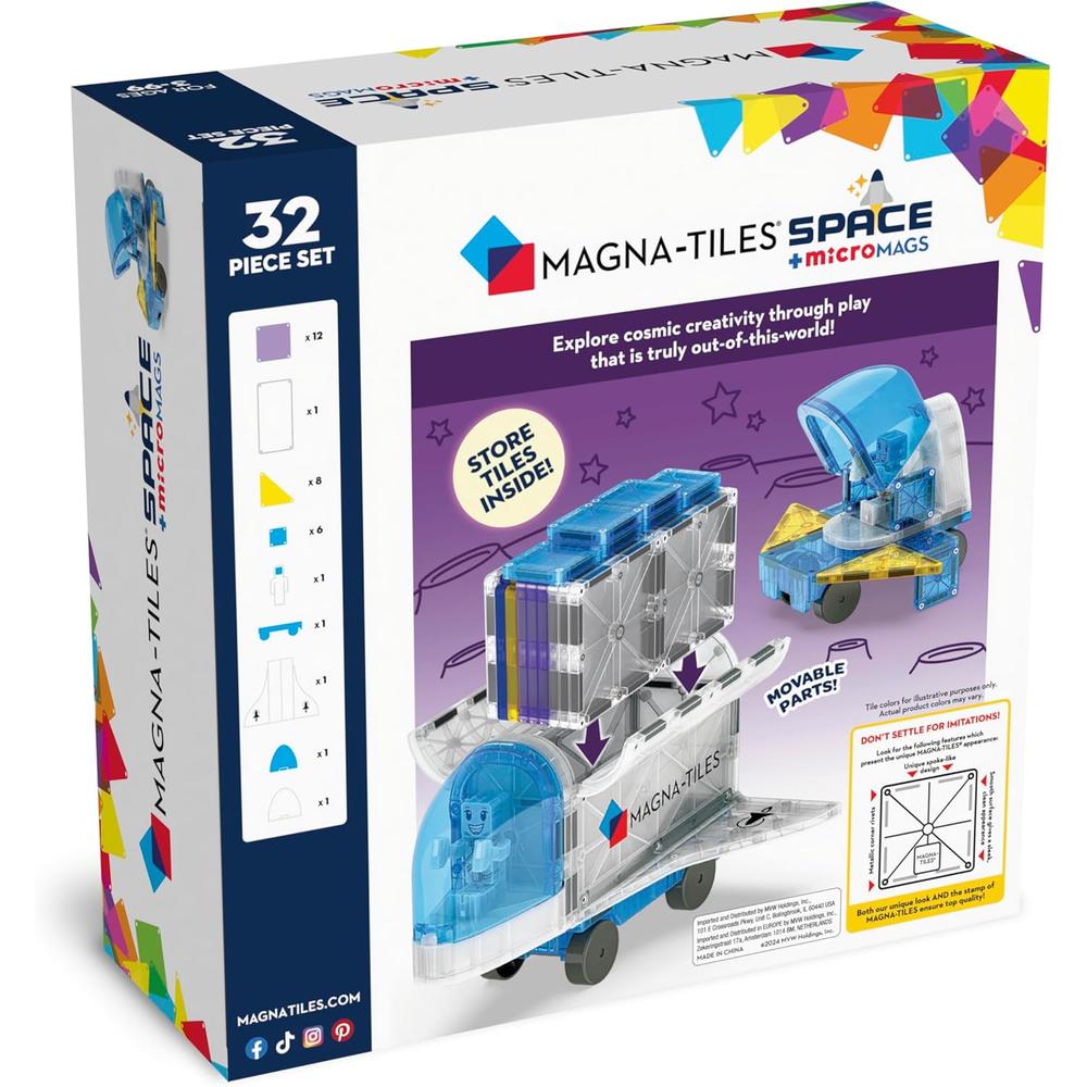 MAGNA-TILES - SPACE 32-PIEZAS SET DE CONSTRUCCIÓN MAGNÉTICO - 2