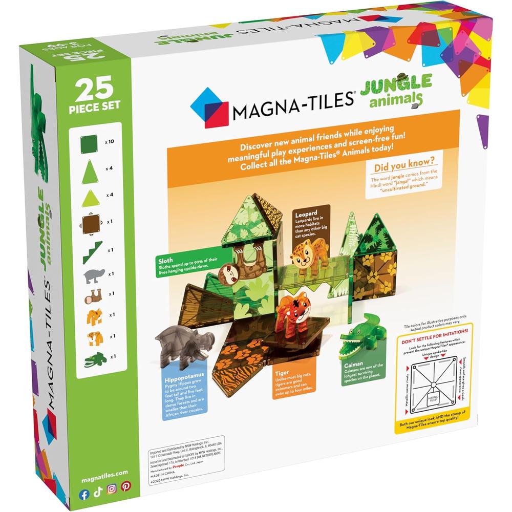 MAGNA-TILES - ANIMALES DE LA JUNGLA 25-PIEZAS SET DE CONSTRUCCIÓN MAGNÉTICO - 2
