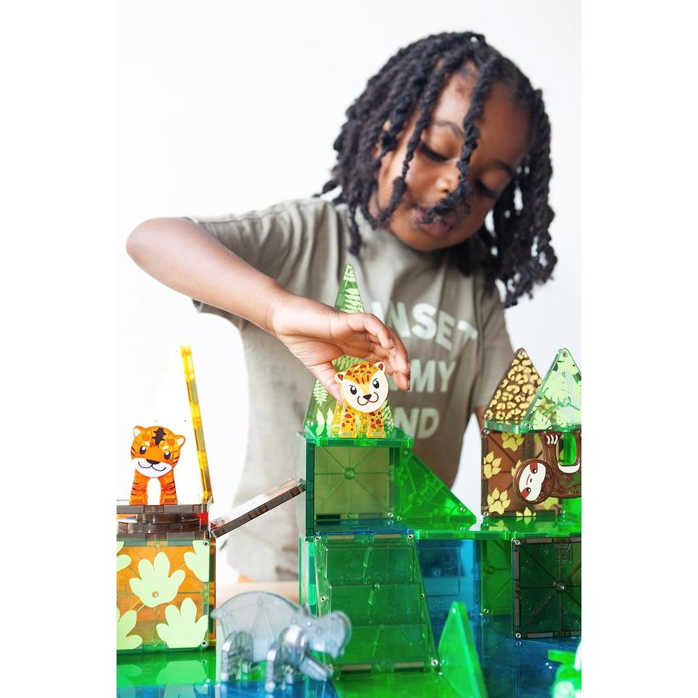 MAGNA-TILES - ANIMALES DE LA JUNGLA 25-PIEZAS SET DE CONSTRUCCIÓN MAGNÉTICO - 4