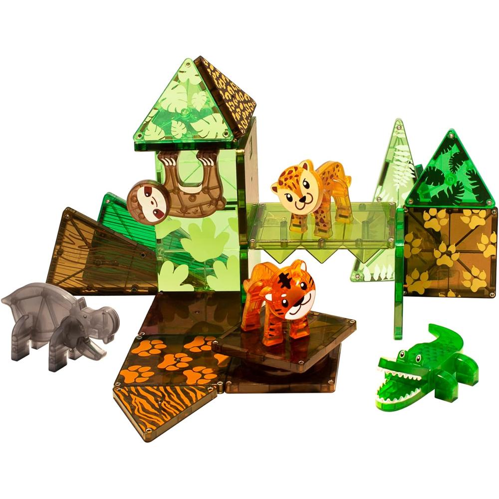 MAGNA-TILES - ANIMALES DE LA JUNGLA 25-PIEZAS SET DE CONSTRUCCIÓN MAGNÉTICO - 6