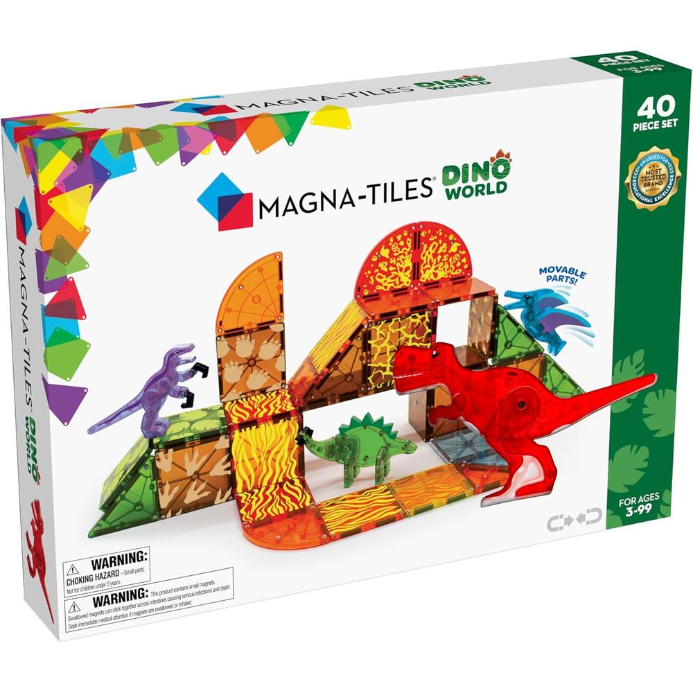 MAGNA-TILES - MUNDO DINOSAURIO 40-PIEZAS SET DE CONSTRUCCIÓN MAGNÉTICO - 1