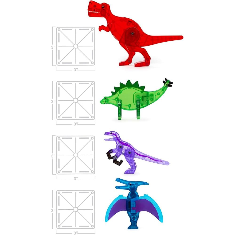 MAGNA-TILES - MUNDO DINOSAURIO 40-PIEZAS SET DE CONSTRUCCIÓN MAGNÉTICO - 4