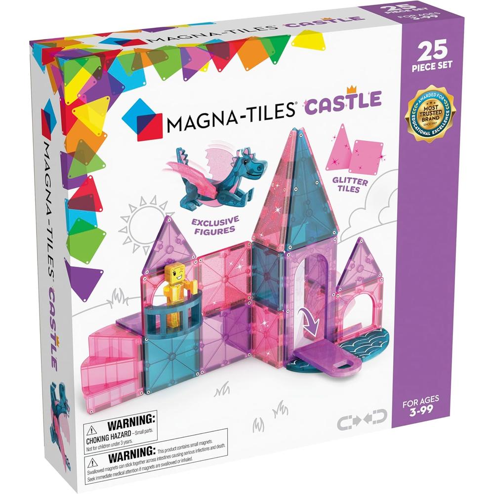 MAGNA-TILES - CASTILLO 25-PIEZAS SET DE CONSTRUCCIÓN MAGNÉTICO - 1