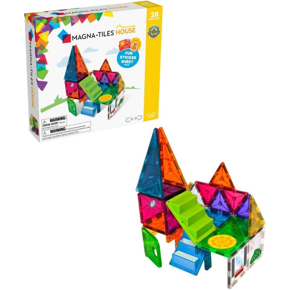MAGNA-TILES - CASA 28-PIEZAS SET DE CONSTRUCCIÓN MAGNÉTICO - 1