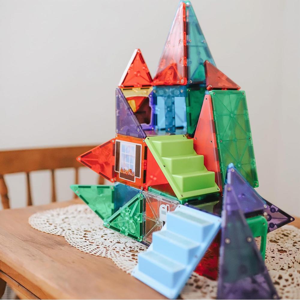 MAGNA-TILES - CASA 28-PIEZAS SET DE CONSTRUCCIÓN MAGNÉTICO - 4