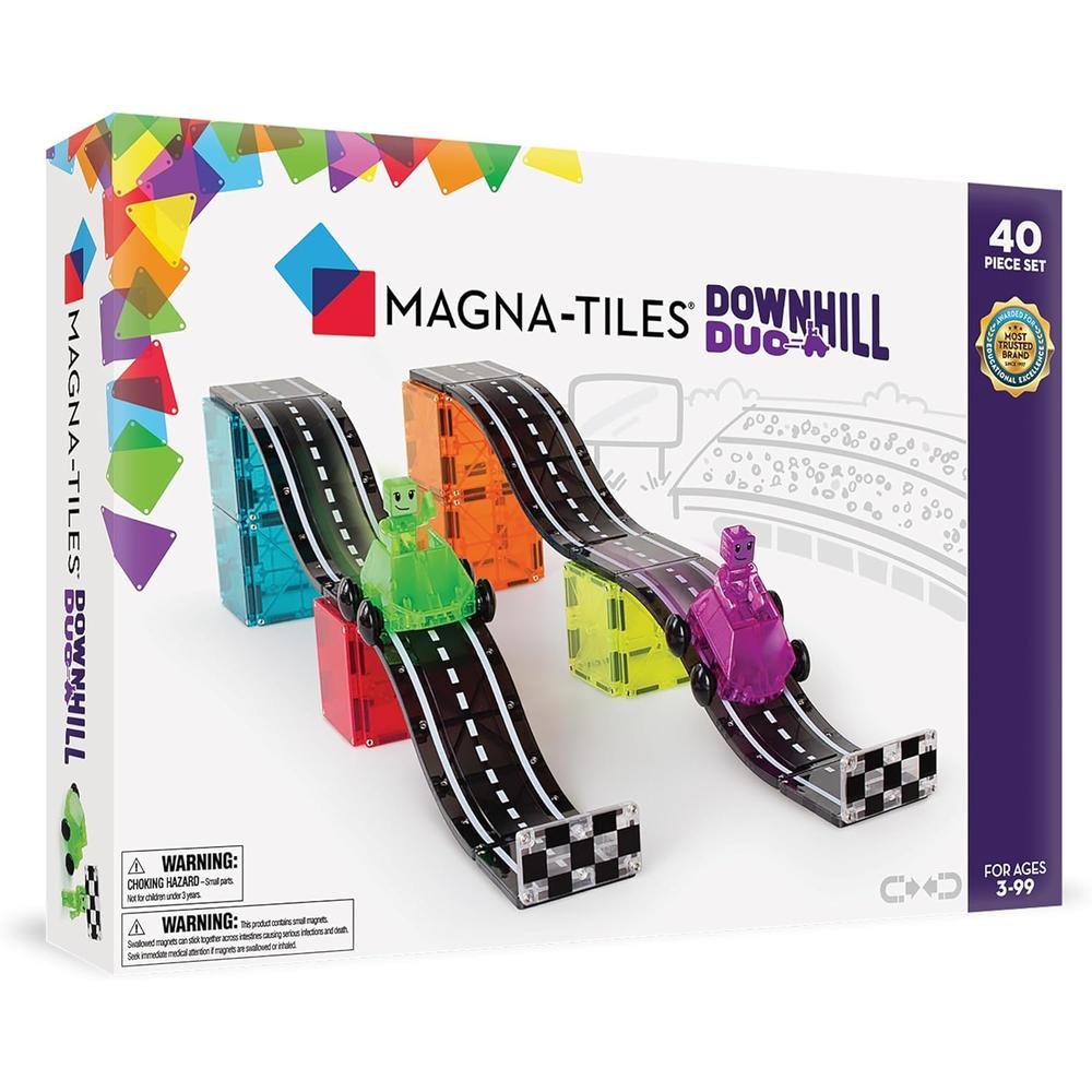 MAGNA-TILES - DOWNHILL DUO 40-PIEZAS SET DE CONSTRUCCIÓN MAGNÉTICO - 1