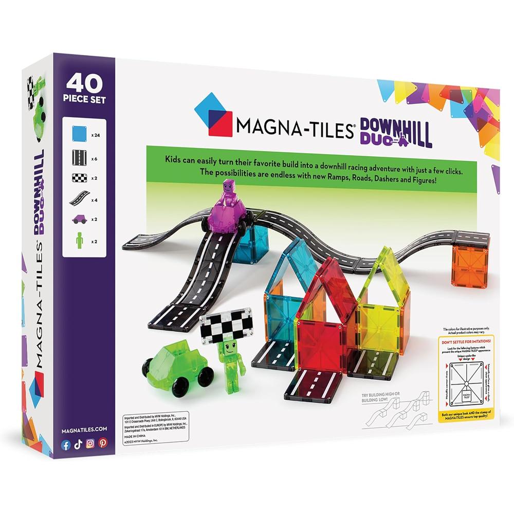 MAGNA-TILES - DOWNHILL DUO 40-PIEZAS SET DE CONSTRUCCIÓN MAGNÉTICO - 2