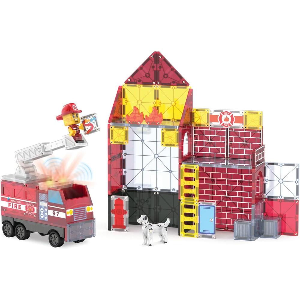MAGNA-TILES - ESTACIÓN DE BOMBEROS 50-PIEZAS SET DE CONSTRUCCIÓN MAGNÉTICO - 6