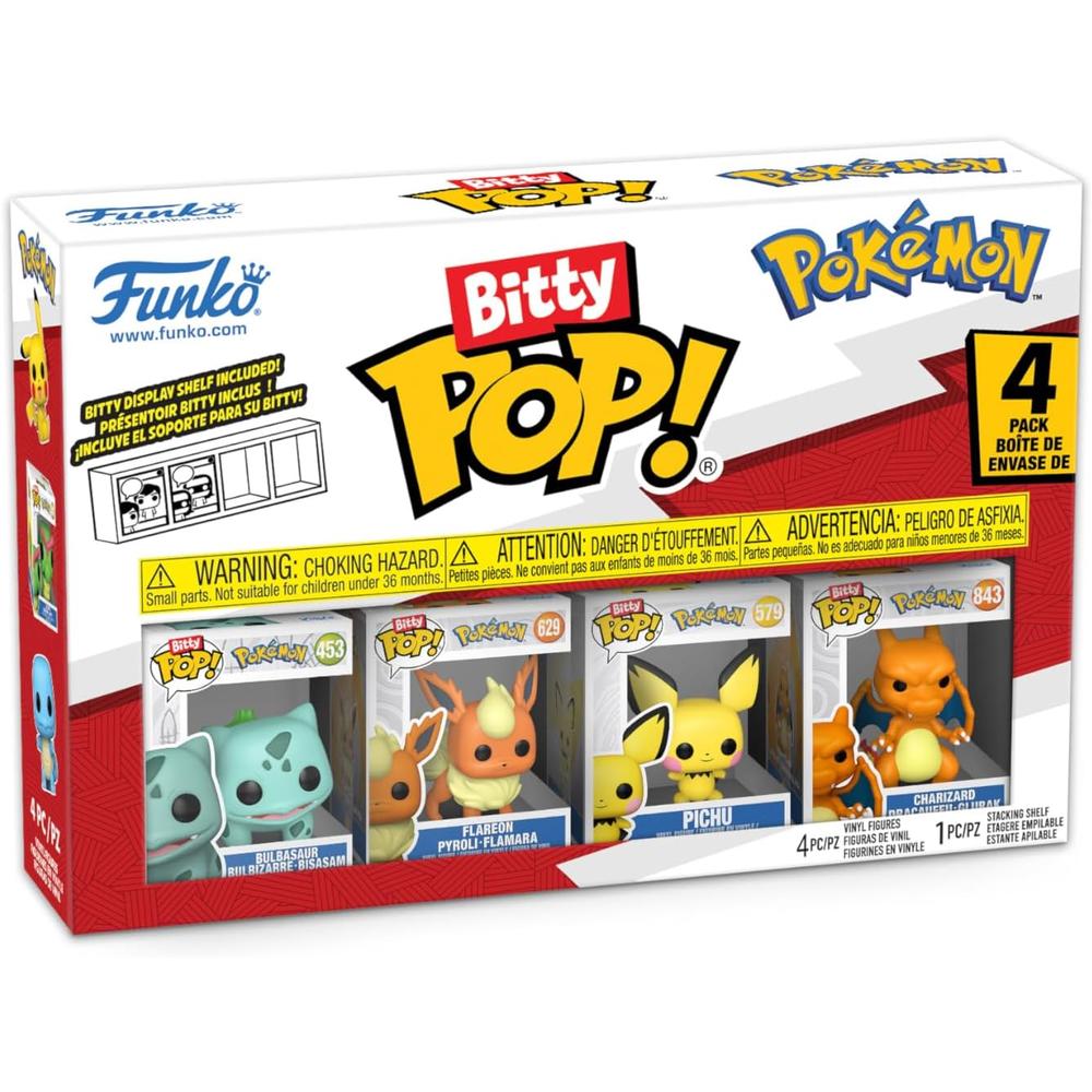 FUNKO POP | PACK DE 4 BITTY DE POKÉMON (BULBASAUR, PICHU, CHARIZARD, FLAREON) - 1