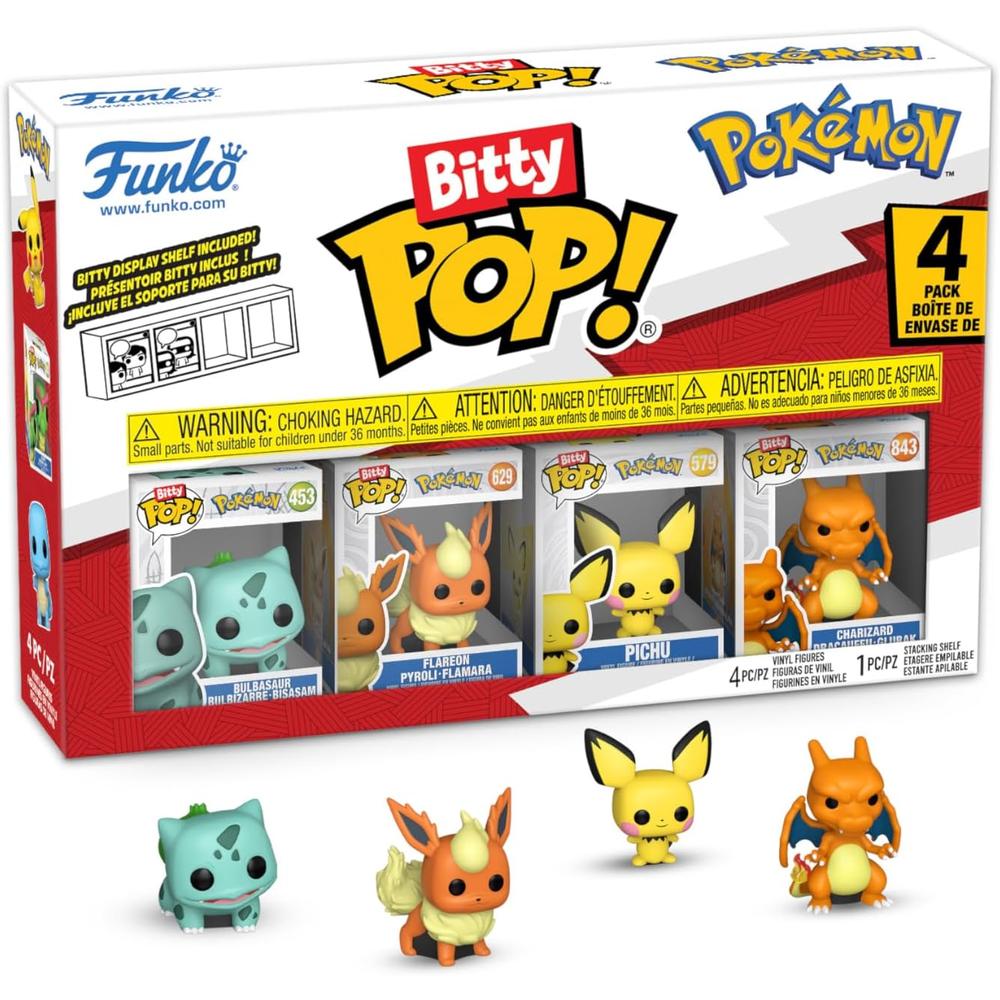 FUNKO POP | PACK DE 4 BITTY DE POKÉMON (BULBASAUR, PICHU, CHARIZARD, FLAREON) - 2