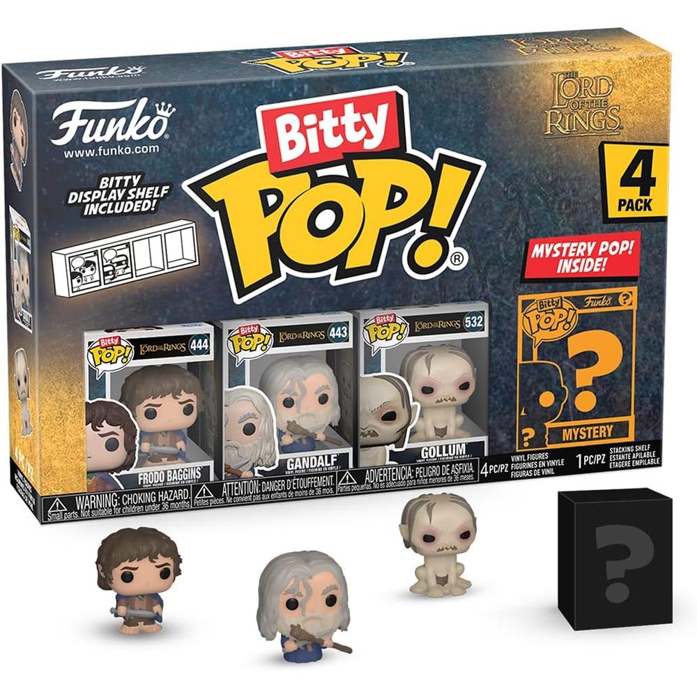 FUNKO POP | PACK 4 BITTY DE EL SEÑOR DE LOS ANILLOS (FRODO, GANDALF, GOLLUM Y FIGURA SORPRESA) - 1