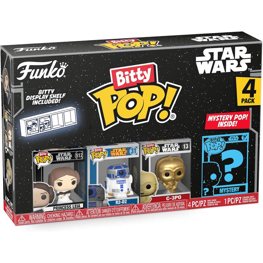 FUNKO POP | PACK DE 4 BITTY DE STAR WARS (LEIA, R2-D2, C-3PO Y FIGURA SORPRESA) - 1