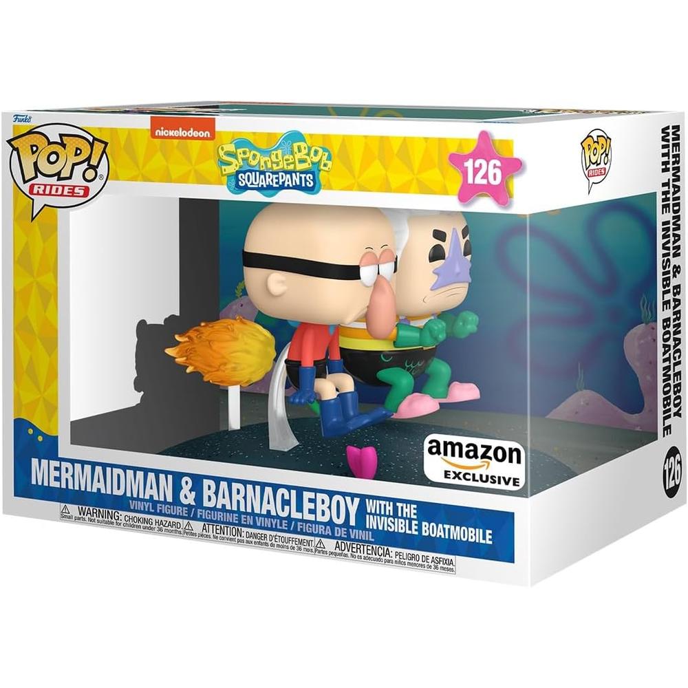 FUNKO POP | HOMBRE SIRENA Y CHICO PERCEBE CON COCHE INVISIBLE DE BOD ESPONJA - 1