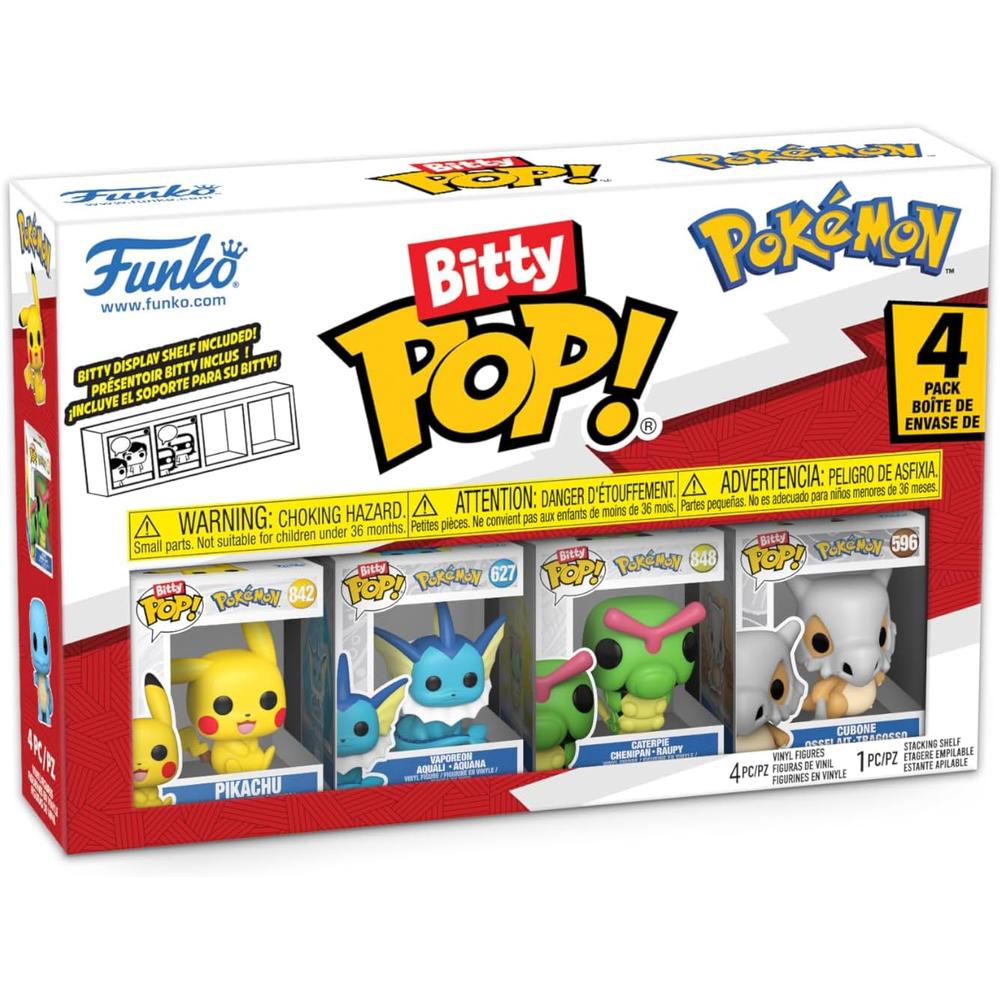 FUNKO POP | PACK DE 4 BITTY DE POKÉMON (PIKACHU, VAPOREON, CATERPIE, CUBONE) - 1
