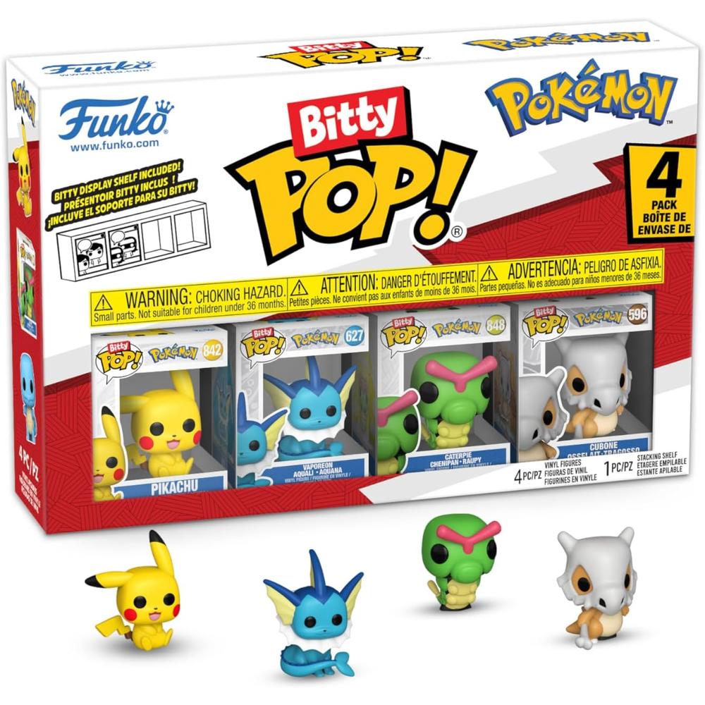 FUNKO POP | PACK DE 4 BITTY DE POKÉMON (PIKACHU, VAPOREON, CATERPIE, CUBONE) - 2