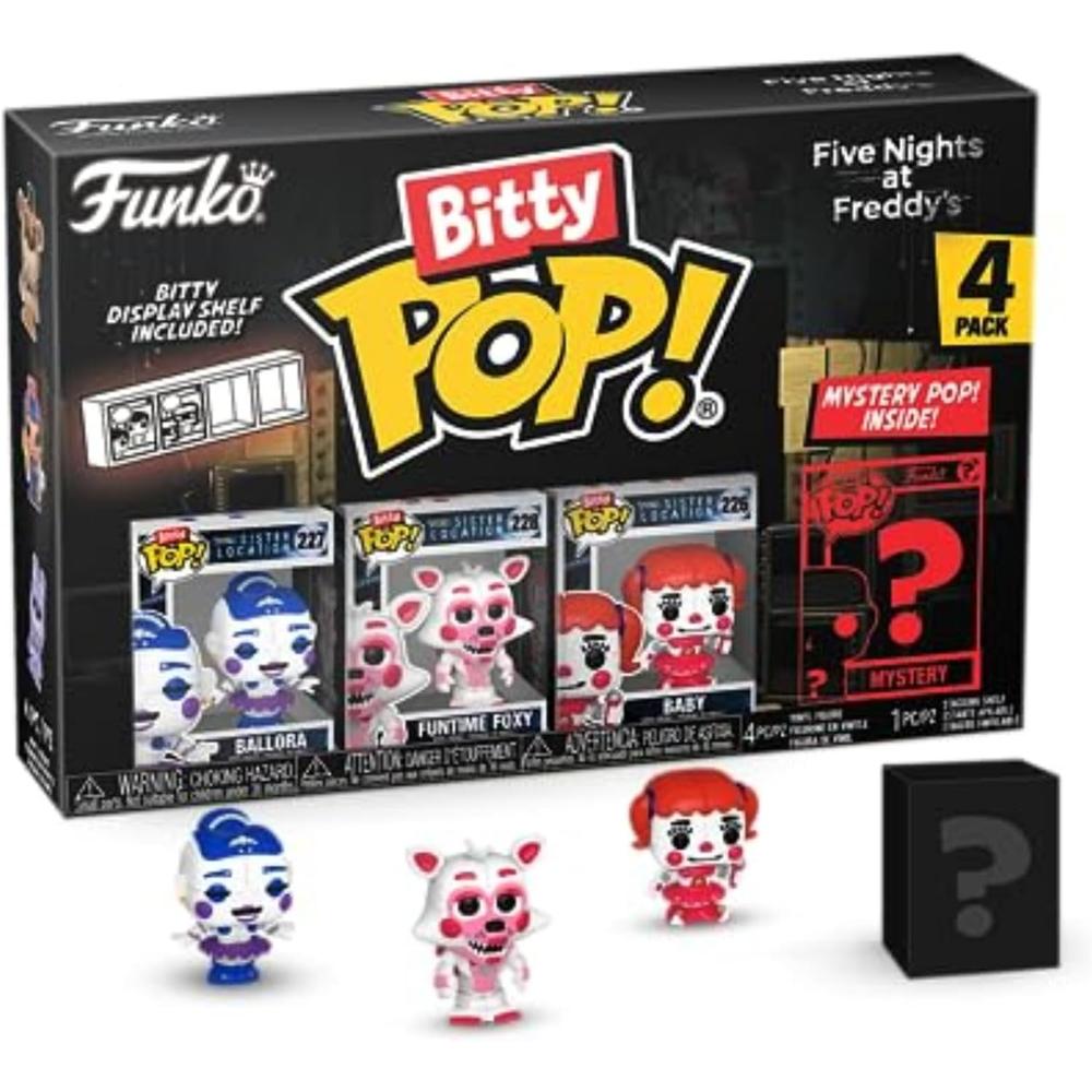 FUNKO POP | PACK DE 4 BITTY NIGHTS AT FREDDY'S BITTY (BALLORA, FUNTIME FOXY, BABY Y FIGURA SORPRESA) - 1