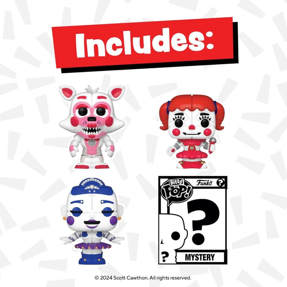 FUNKO POP | PACK DE 4 BITTY NIGHTS AT FREDDY'S BITTY (BALLORA, FUNTIME FOXY, BABY Y FIGURA SORPRESA) - 2