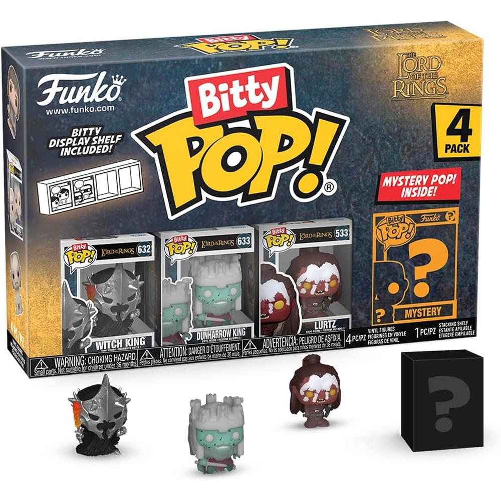 FUNKO POP | PACK DE 4 BITTY DE EL SEÑOR DE LOS ANILLOS (WITCH KING, DUNHARROW KING, LURTZ Y FIGURA SORPRESA) - 1