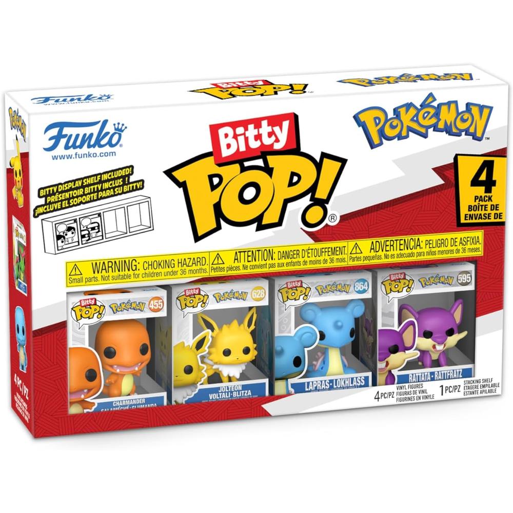 FUNKO POP | PACK DE 4 BITTY DE POKÉMON (CHARMANDER, JOLTEON, LAPRAS, RATTATA) - 1
