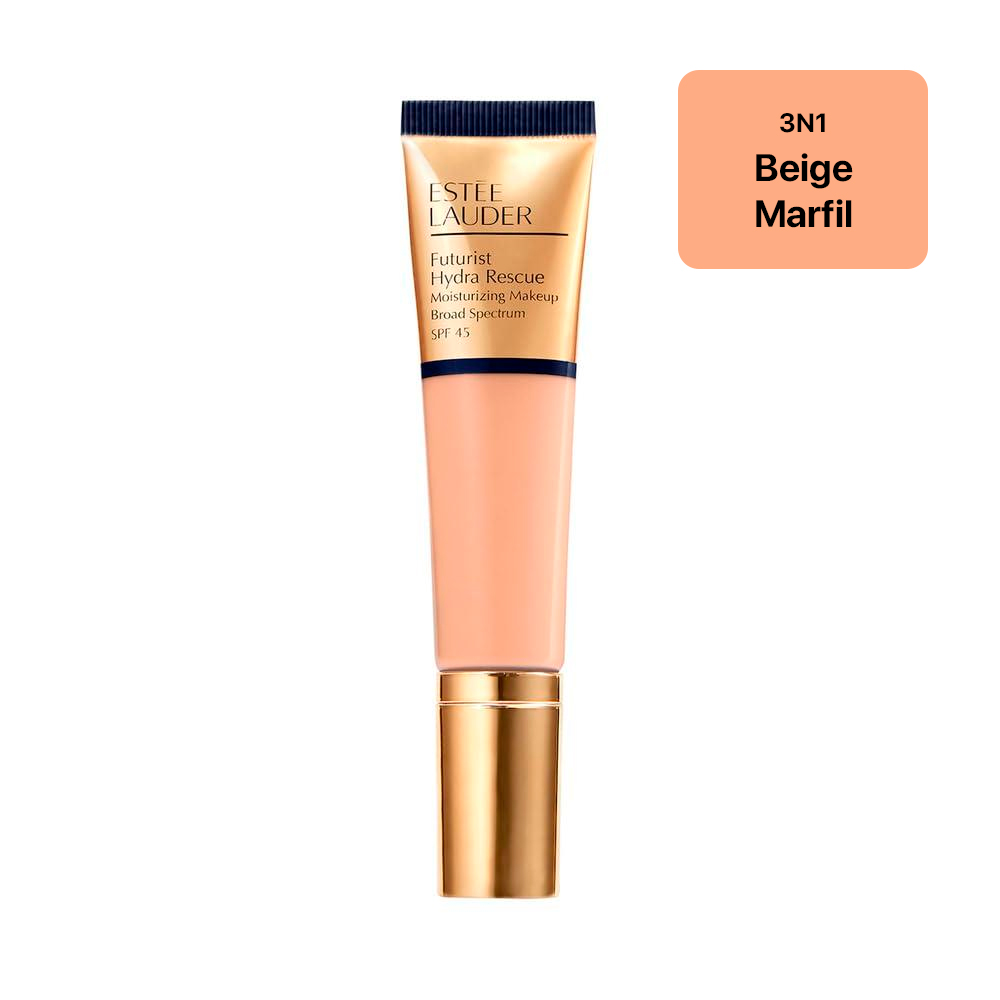 ESTÉE LAUDER FUTURIST HYDRA RESCUE – BASE HIDRATANTE SPF 45, 12H GLOW, 1.2 OZ | BEIGE MARFIL - 1