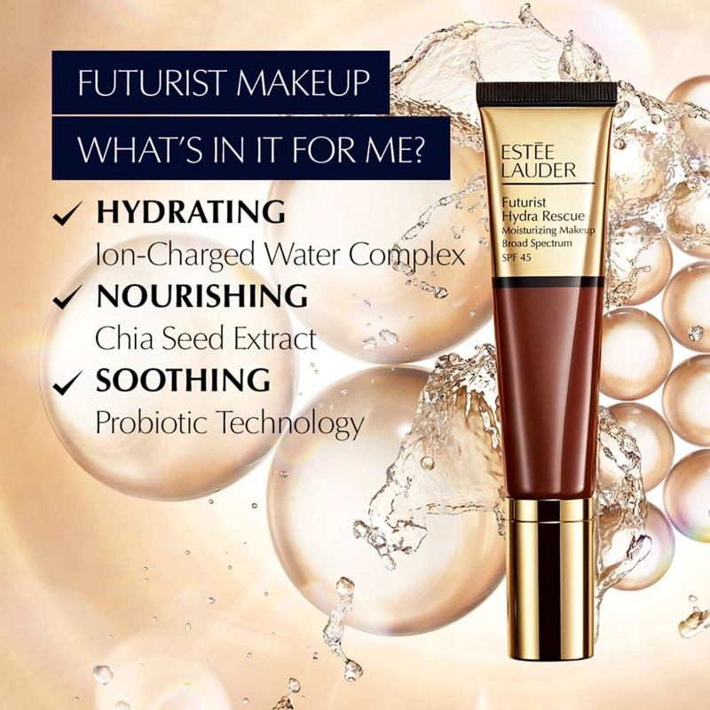 ESTÉE LAUDER FUTURIST HYDRA RESCUE – BASE HIDRATANTE SPF 45, 12H GLOW, 1.2 OZ | TAWNY - 6