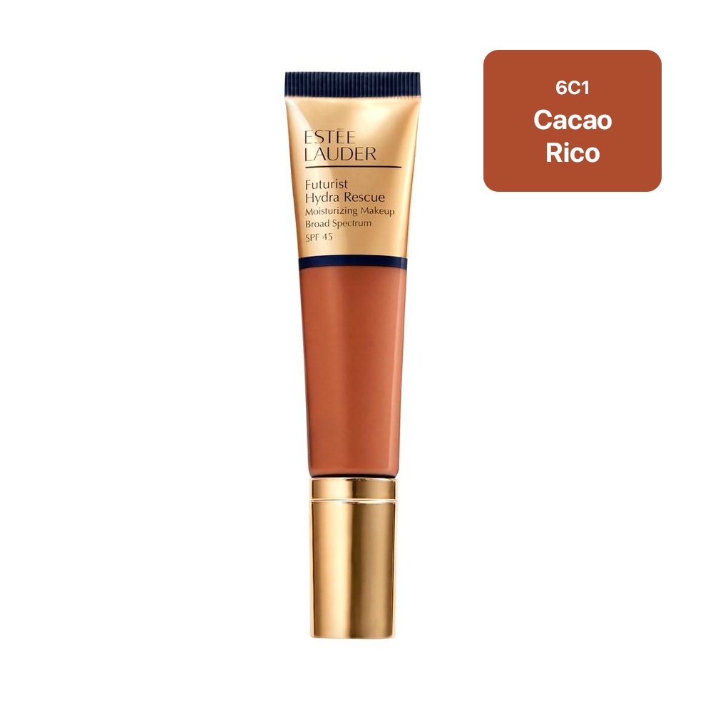 ESTÉE LAUDER FUTURIST HYDRA RESCUE – BASE LÍQUIDA SPF 45, 12H, 1.2 OZ | CACAO RICO 6C1 - 1