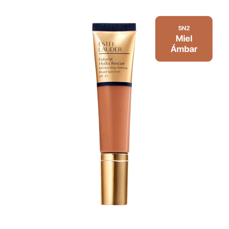 ESTÉE LAUDER FUTURIST HYDRA RESCUE – BASE HIDRATANTE SPF 45, 12H GLOW, 1.2 OZ | MIEL ÁMBAR 5N2 - 1