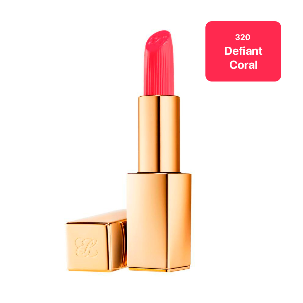 ESTÉE LAUDER PURE COLOR – LABIAL CREMA, HIDRATACIÓN Y LARGA DURACIÓN | DEFIANT CORAL - 1