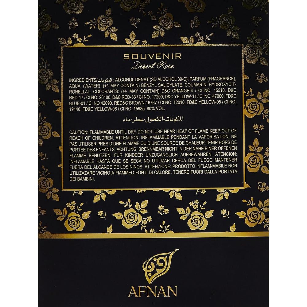 AFNAN SOUVENIR DESERT ROSE EAU DE PARFUM PARA MUJER | 3.4 ONZAS - 4