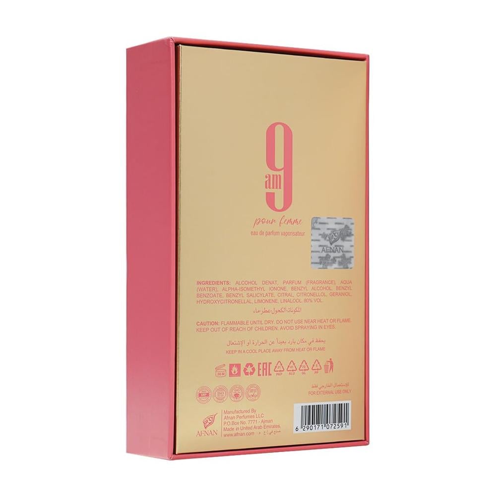 AFNAN 9 AM MUJER POUR FEMME EAU DE PARFUM | 3.4 ONZAS - 4