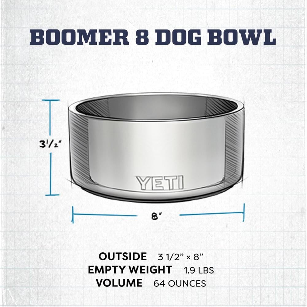 YETI BOOMER 8 TAZÓN DE ACERO INOXIDABLE PARA PERRO DE 64 OZ | AZUL - 4