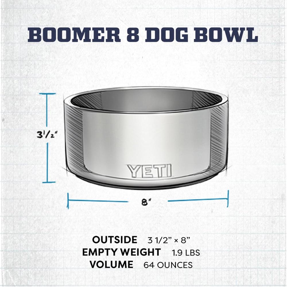 YETI BOOMER 8 TAZÓN DE ACERO INOXIDABLE PARA PERRO DE 64 OZ | AMARILLO NEÓN - 4