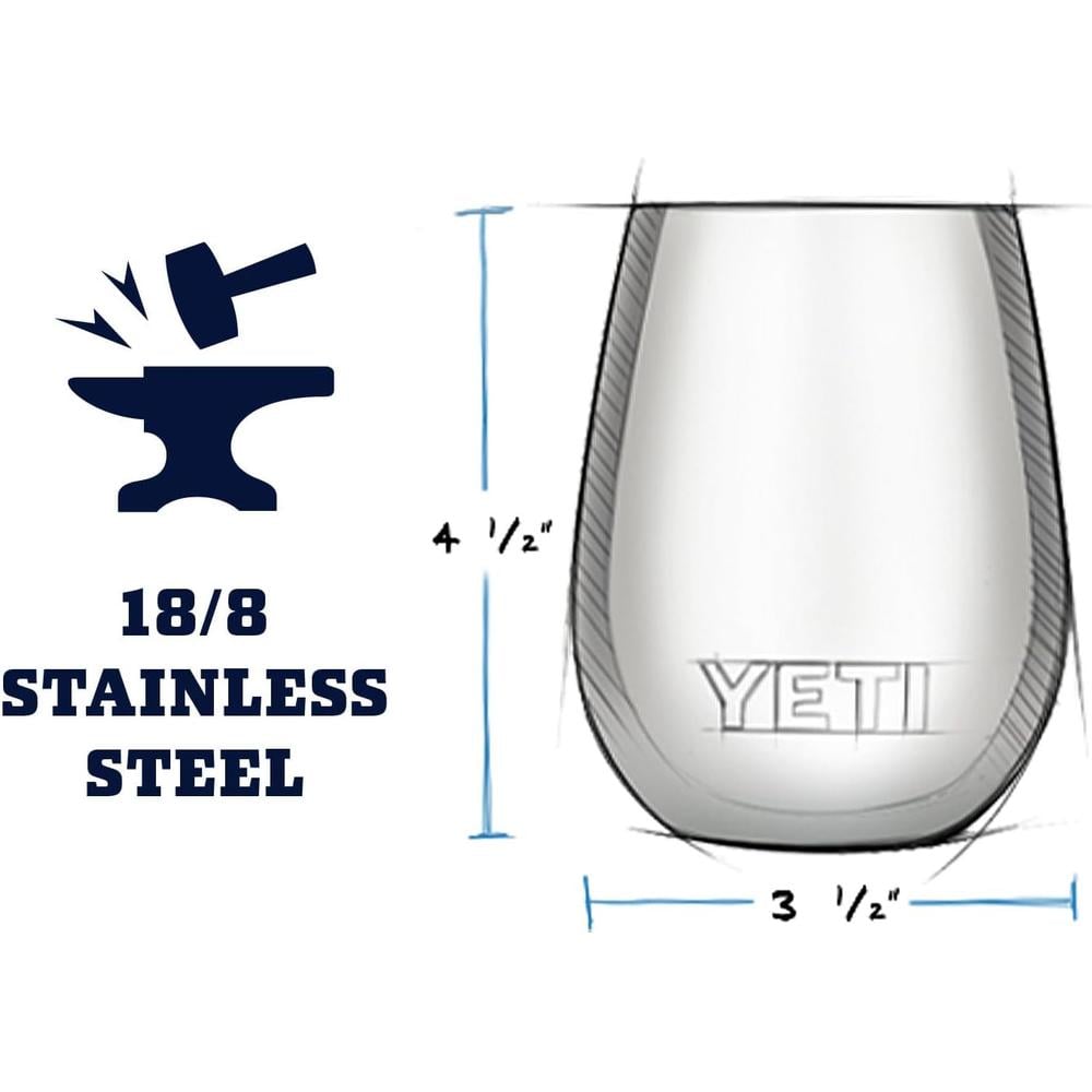 YETI RAMBLER VASO DE VINO DE 10 OZ DE ACERO INOXIDABLE CON TAPA MAGSLIDER | NARANJA - 2