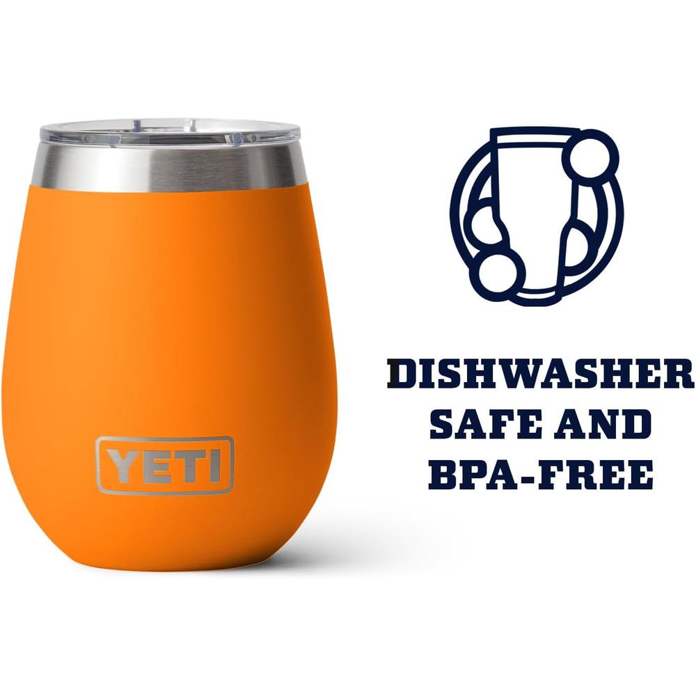 YETI RAMBLER VASO DE VINO DE 10 OZ DE ACERO INOXIDABLE CON TAPA MAGSLIDER | NARANJA - 3