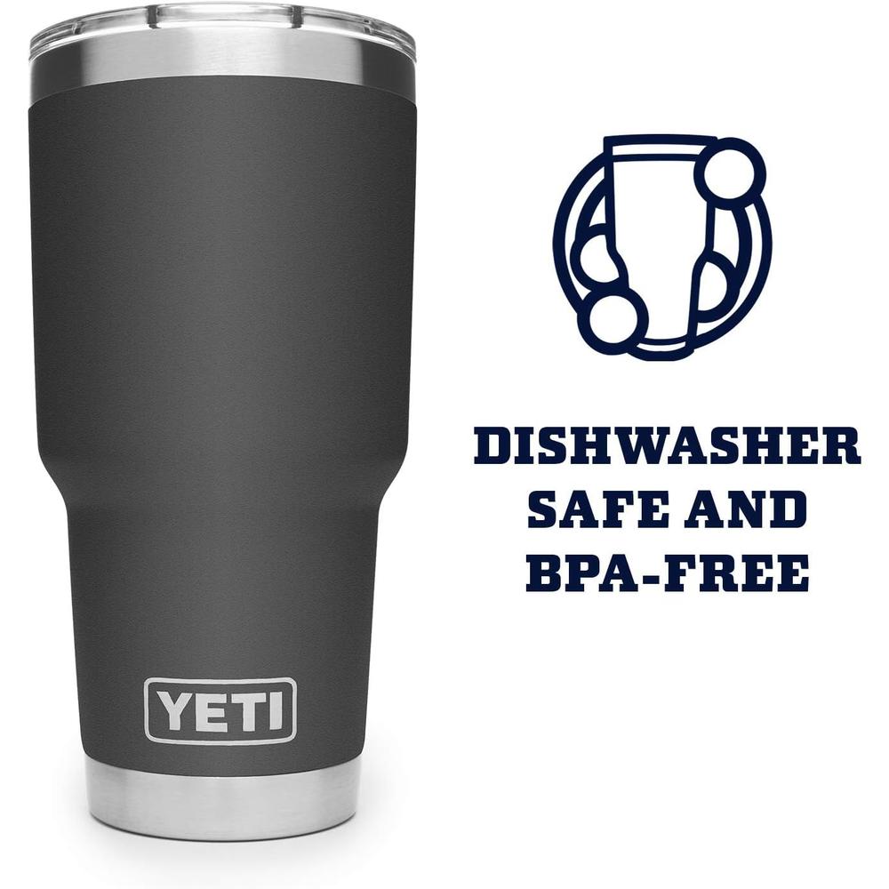 YETI RAMBLER VASO DE 30 OZ DE ACERO INOXIDABLE Y TAPA MAGSLIDER | GRIS - 4