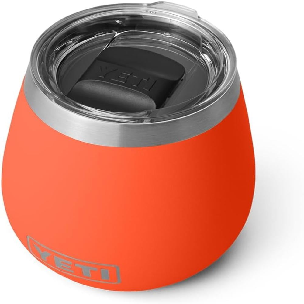 YETI RAMBLER VASO DE VINO DE 10 OZ DE ACERO INOXIDABLE CON TAPA MAGSLIDER | NARANJA FUERTE - 1