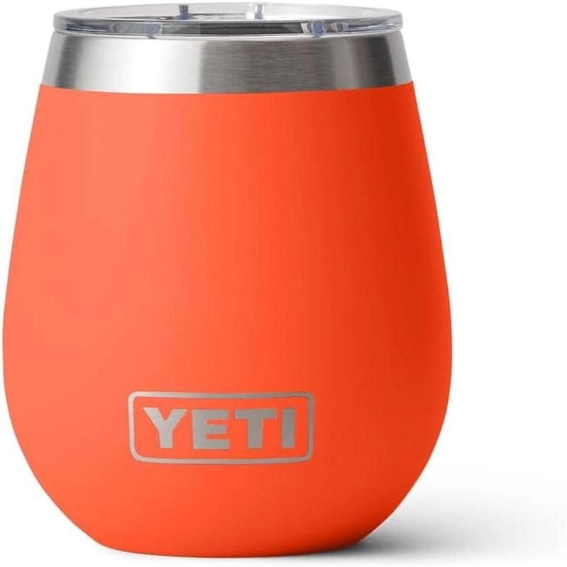 YETI RAMBLER VASO DE VINO DE 10 OZ DE ACERO INOXIDABLE CON TAPA MAGSLIDER | NARANJA FUERTE - 3