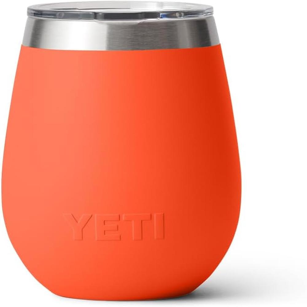 YETI RAMBLER VASO DE VINO DE 10 OZ DE ACERO INOXIDABLE CON TAPA MAGSLIDER | NARANJA FUERTE - 5