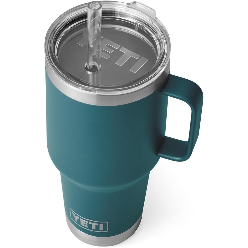 YETI RAMBLER VASO DE 35 OZ DE ACERO INOXIDABLE CON ASA Y TAPA CON SORBETE | VERDE JADE - 1
