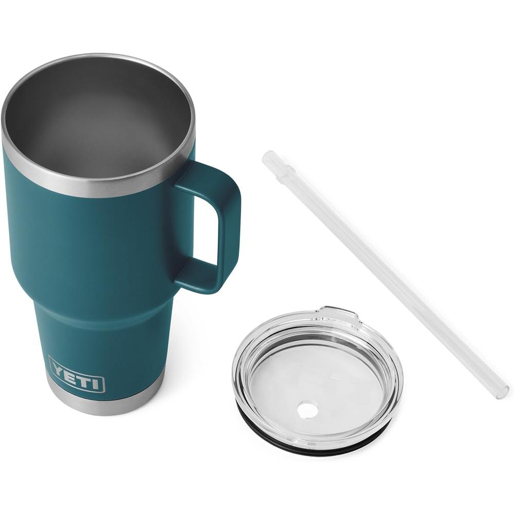 YETI RAMBLER VASO DE 35 OZ DE ACERO INOXIDABLE CON ASA Y TAPA CON SORBETE | VERDE JADE - 4