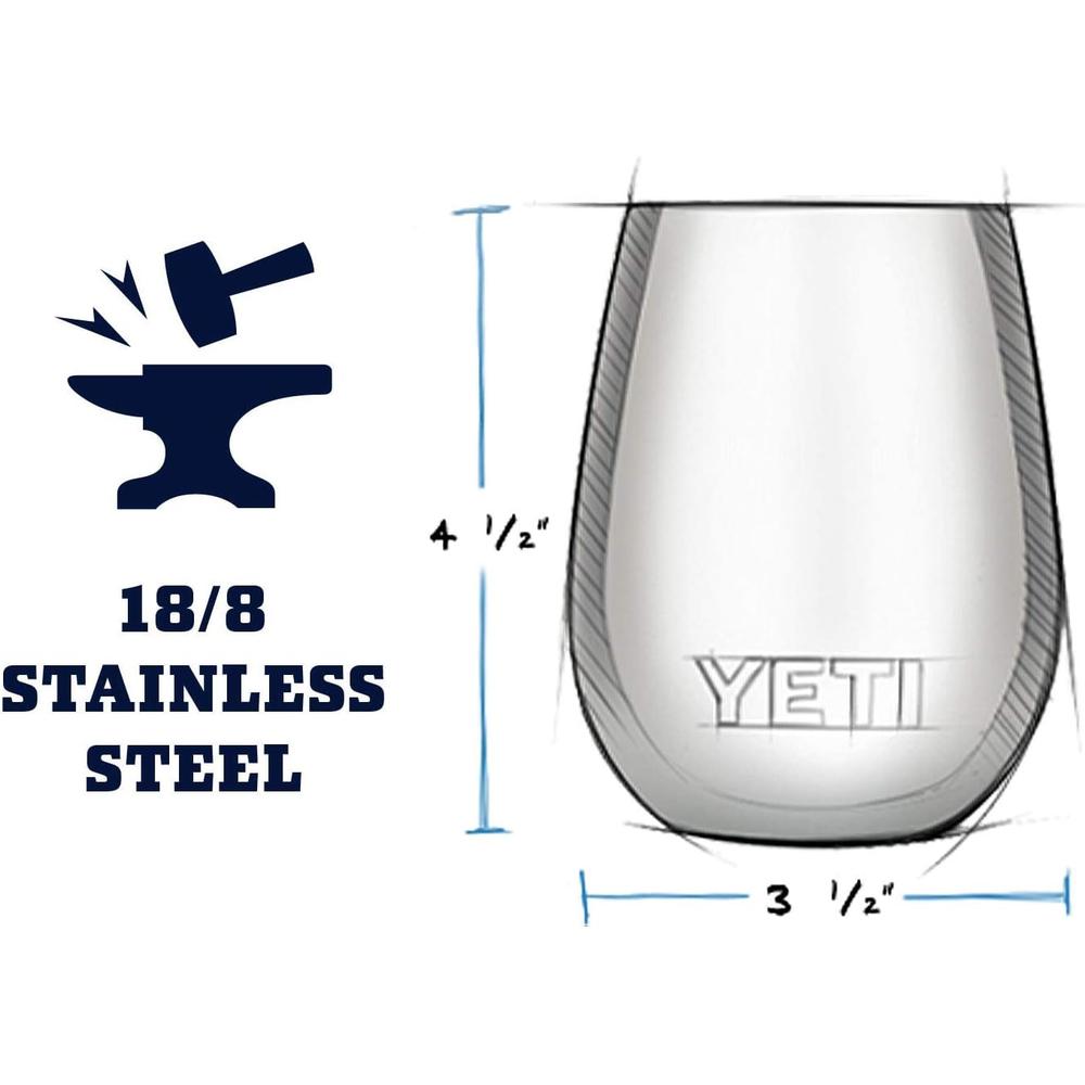 YETI RAMBLER VASO DE VINO DE 10 OZ DE ACERO INOXIDABLE CON TAPA MAGSLIDER | CORAL - 2