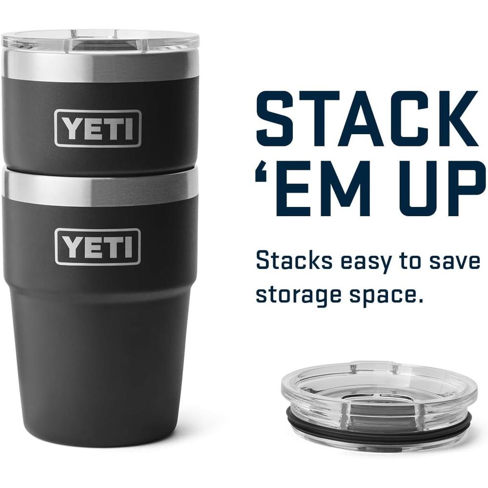 YETI RAMBLER VASO DE 16 OZ DE ACERO INOXIDABLE CON TAPA MAGSLIDER | NEGRO - 6